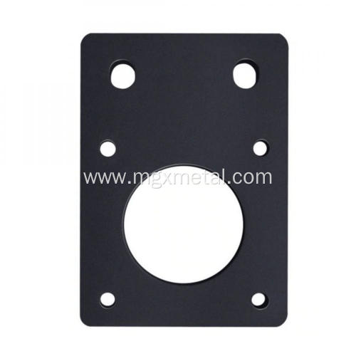 Customized Metal Bracket Black Metal Stepper Motor Mount Flat Bracket Supplier